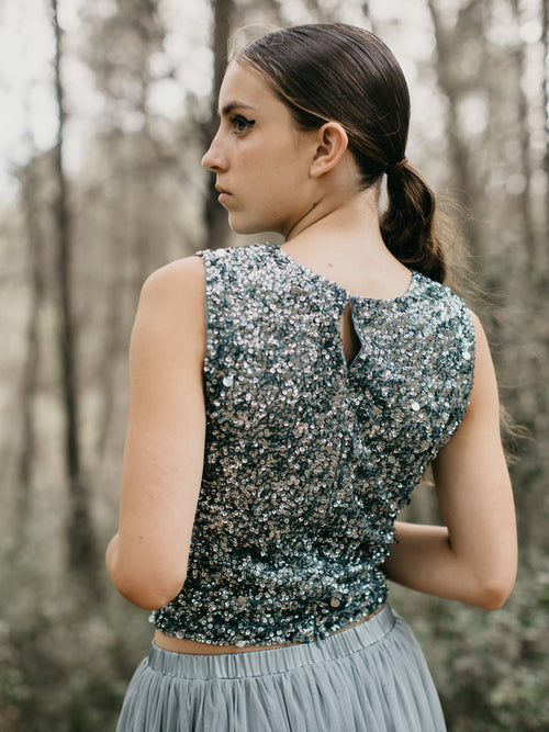 VELOURA TOP TEAL