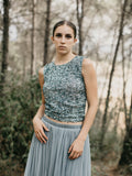 VELOURA TOP TEAL
